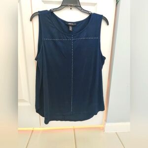 Sleeveless top, Size Medium from Style& Co, Navy Blue with stud detail.